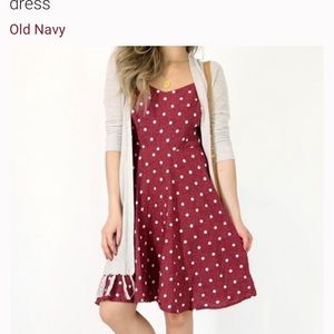 Old Navy Spaghetti Strap Polka Dot Flare Cami Mini Dress size Small Petite